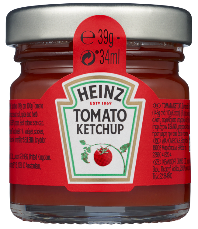 Ketchup porsjon gourmet heinz   80x39g