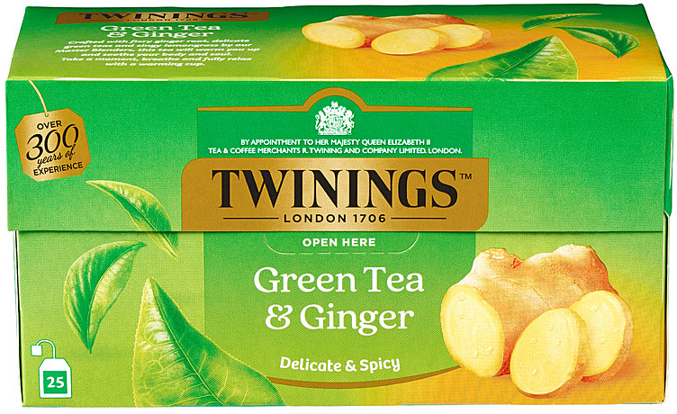 Twinings grønn te ingefær 25bg
