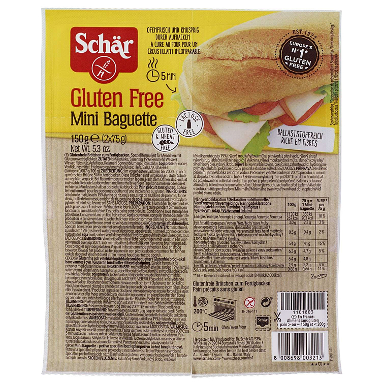 Minibaguette glutenfri   150g