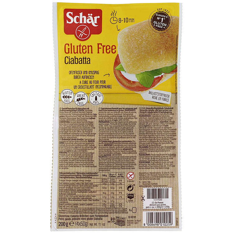 Brød ciabatta glutenfritt   200g