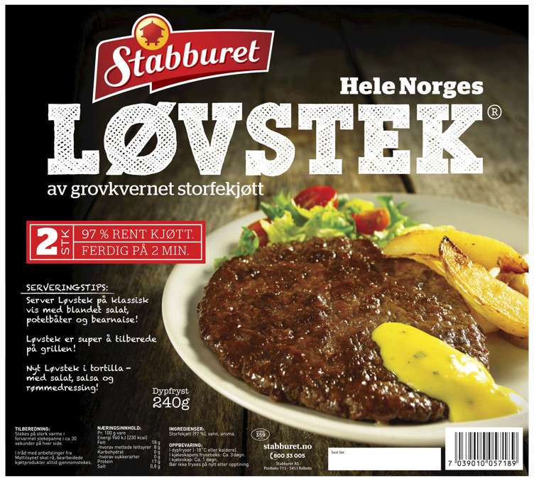 Løvstek 2stk. 240g 15x240g