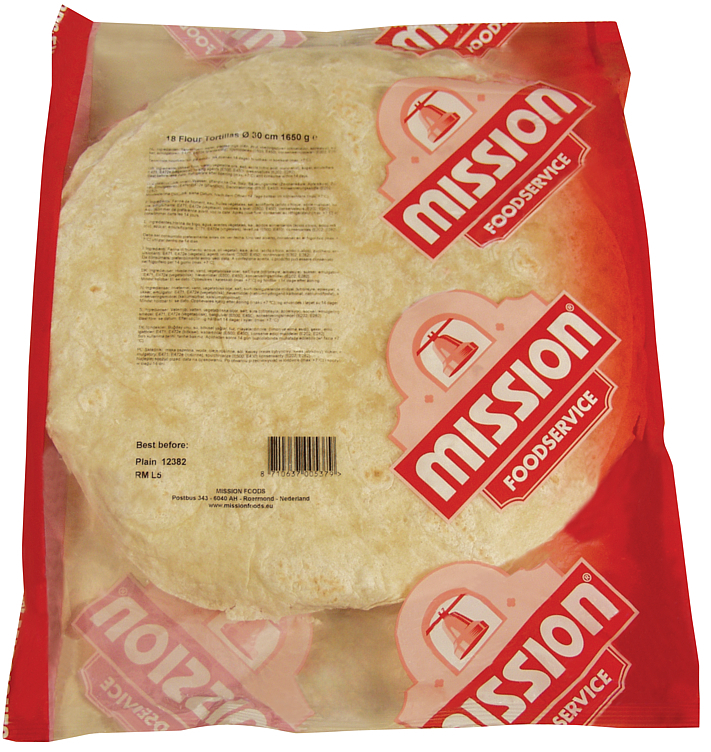 Tortilla, fersk 30cm m   8x18stk