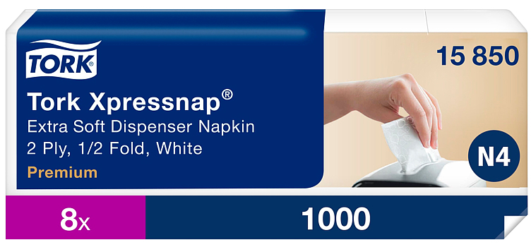 Serviett xpressnap xtra myk hvit (n4)   1000ark