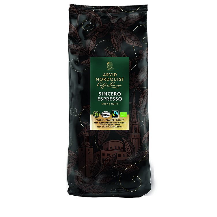 Kaffe sincero espresso hele bønner økol.&fairtrade 1kg