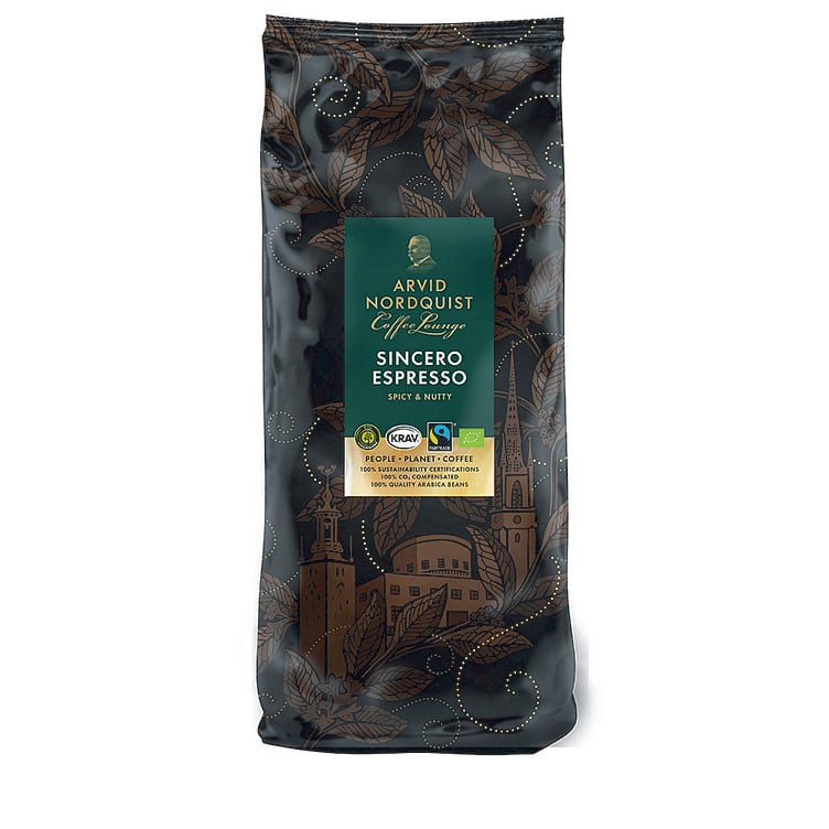 Kaffe sincero espresso hele bønner økol.&fairtrade   1kg