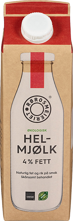 Røros ecological full fat milk               1l