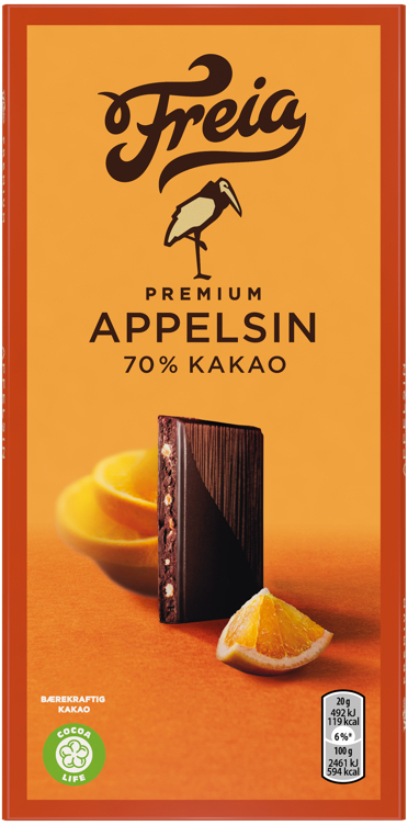 Premium mørk 70% orange 100g