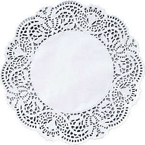 Paper tablemat round dec. fringe 26.7cm 250pce