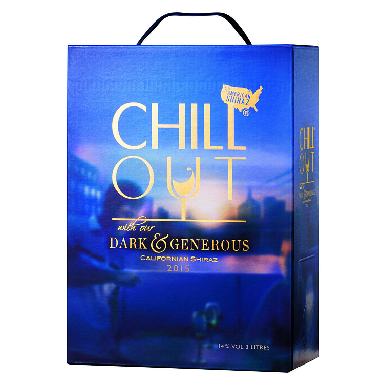 Chill out dark and generous californian shiraz bib 13% 3l