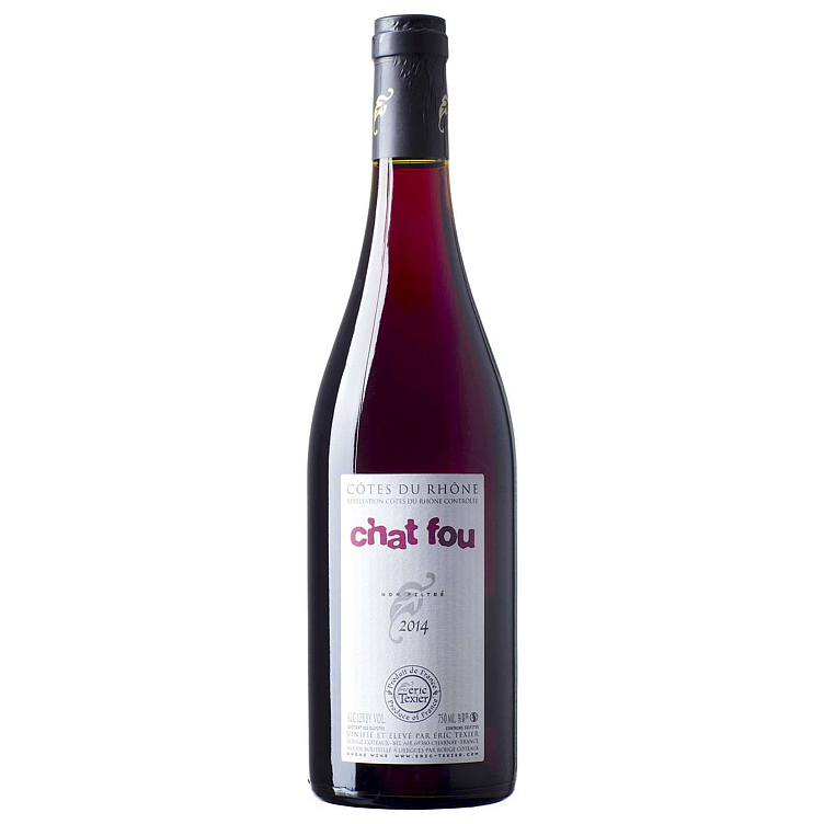 Texier côtes du rhône chat fou non filtré  12,5%  75cl