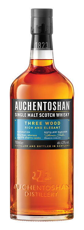 Auchentoshan three wood single malt scotch whisky  43%  70cl