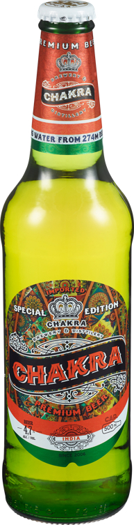 Chakra premium lager beer 4,7% 20x50cl