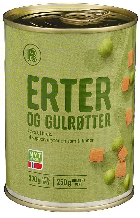 Rema 1000 erter & gulrøtter   410g
