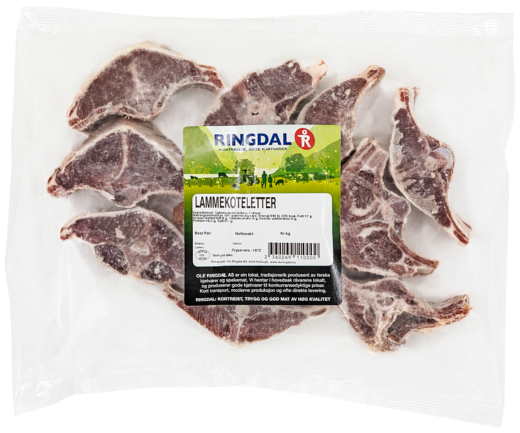 Lammekotteletter i poser frys   kg