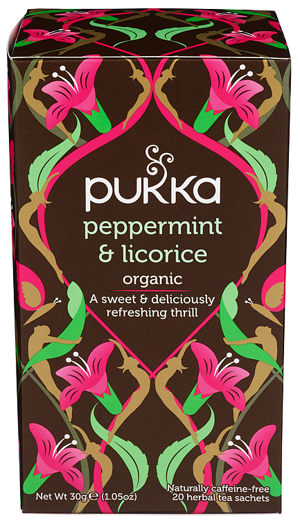 Pukka peppermint&licorice urtete  økol.   20stk