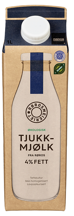 Tjukkmjølk fra røros 4% fett økol. 1l