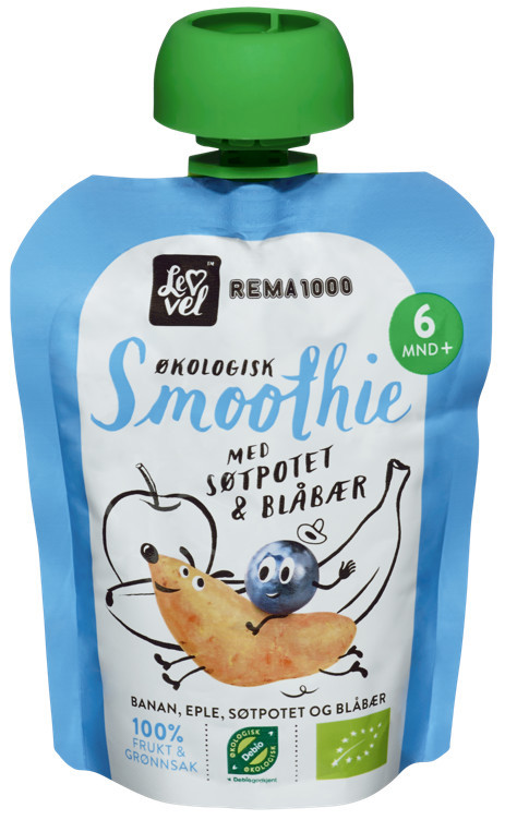 Smoothie søtpotet og blåbær økol. 90g