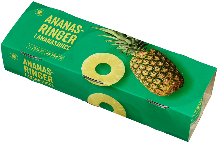 Rema 1000 ananas i skiver 3pk 227g