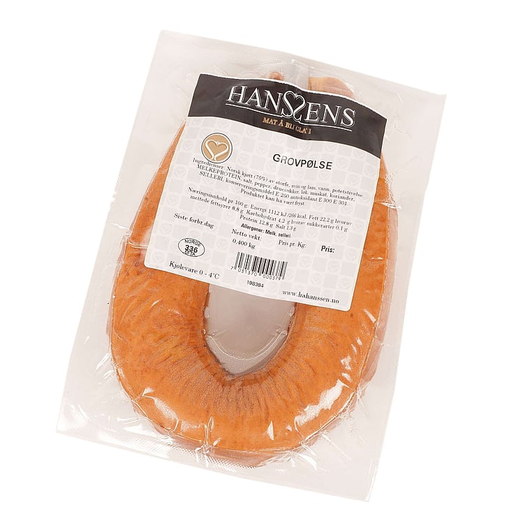 Grovpølse kartong  kg