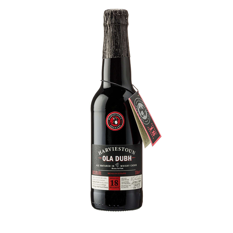 Harviestoun ola dubh 18 special reserve ale   8%   12x33cl