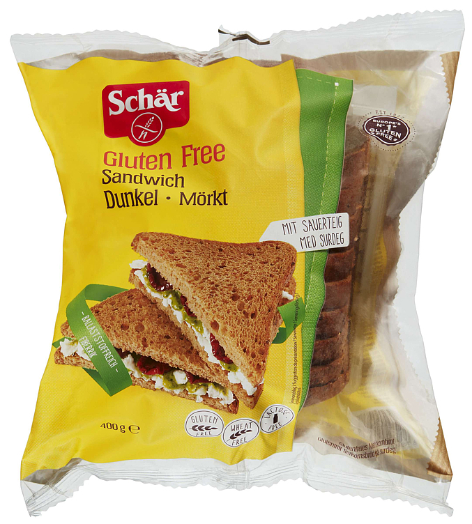 Mørkt brød sandwich glutenfri 400g