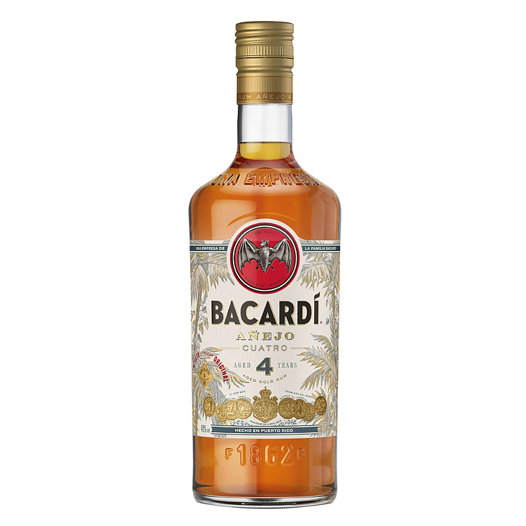 Bacardi añejo cuatro      40%   70cl
