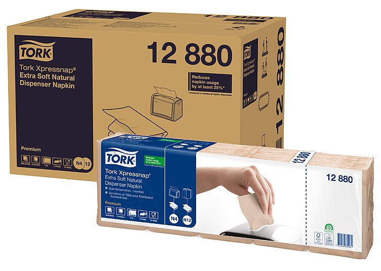 Dispenserserviett xpressnap natur n4 1000stk