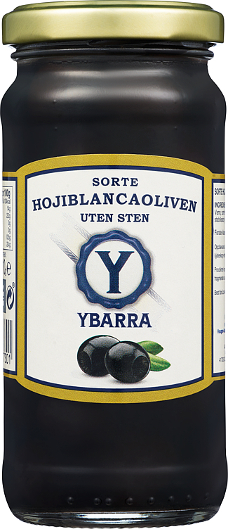 Sorte oliven uten sten 230g