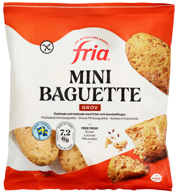 Minibaguette grov glutenfri 4stk   280g