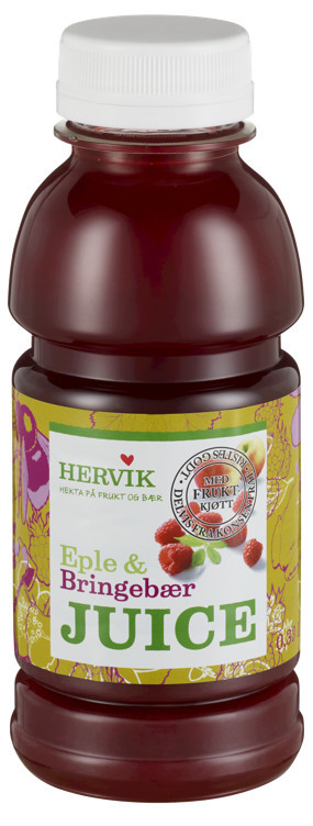 Hervik eple & bringebærjuice   0,33l