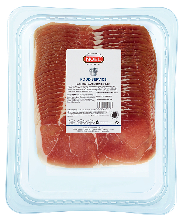 Serrano skinke skivet 500g