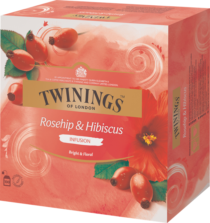 Twinings nype- og hibiskus te 100bg