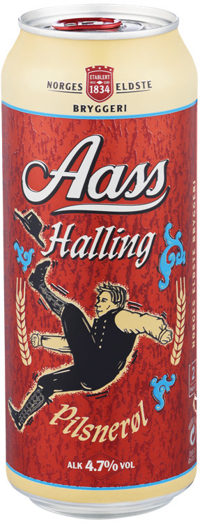 Aass halling pilsnerøl bx 4,7% 24x50cl