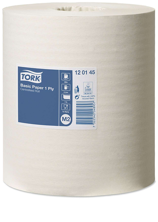 Senterrull hvit m2 1-lag 300m stk