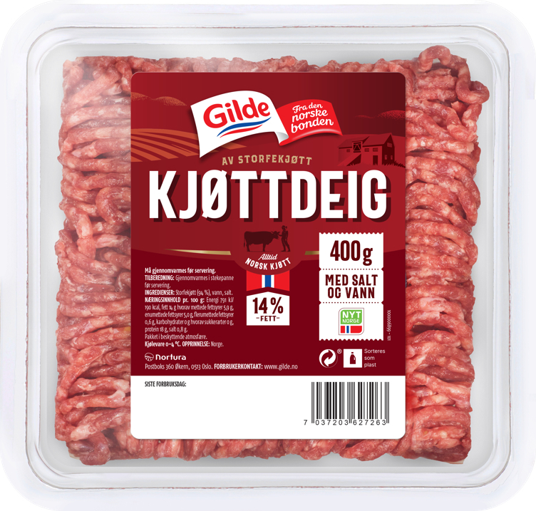 Kjøttdeig av storfe 14% 400g