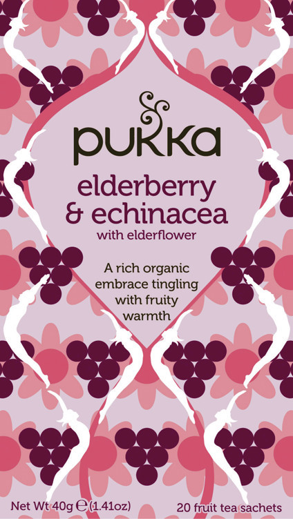 Pukka elderberry&echinacea urtete  økol.   20stk