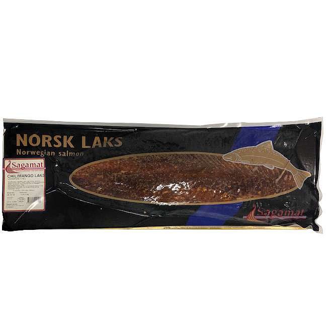 Laks chilimango varmrøkt hel  kg