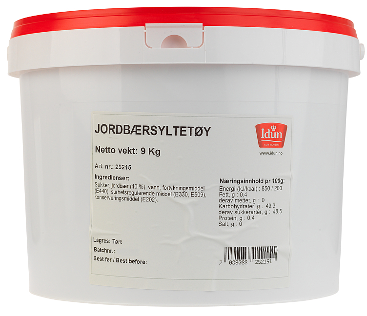 Jordbærsyltetøy spann 9kg   stk