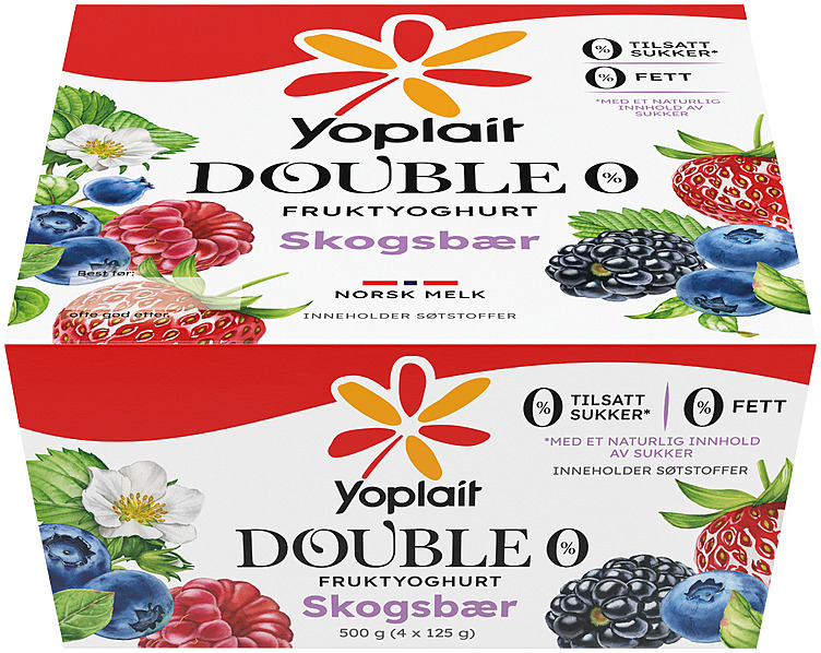 Yoplait 00% skogsbær 4x125g