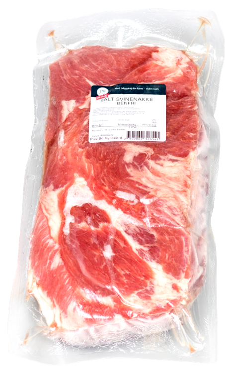Svinenakke u/ben salt 3xca2kg kg