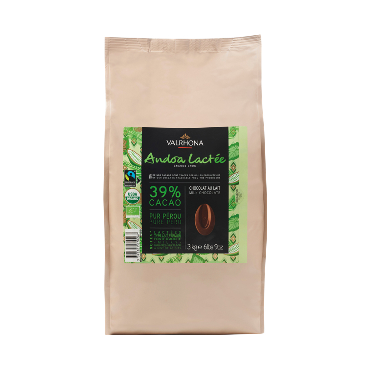 Melkesjokolade 39% økol. fairtrade 9kg