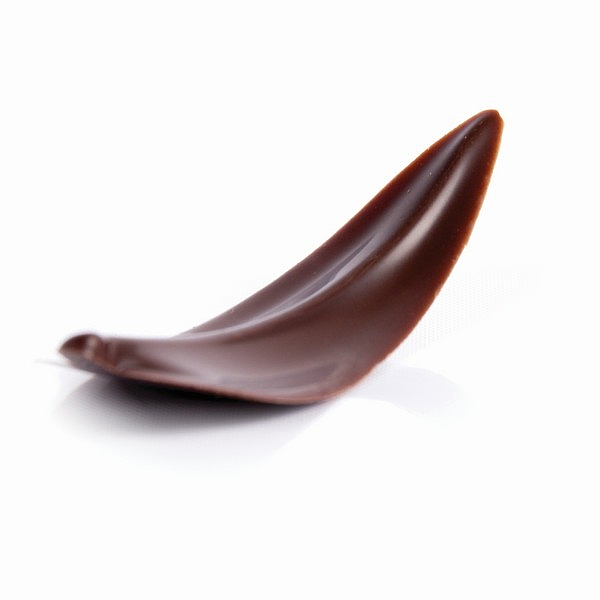 Chocolate decoration elegant curved leaf dark 128pce