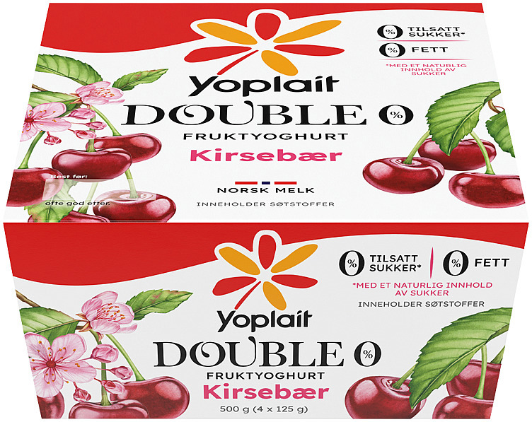 Yoplait 00% kirsebær 4x125g