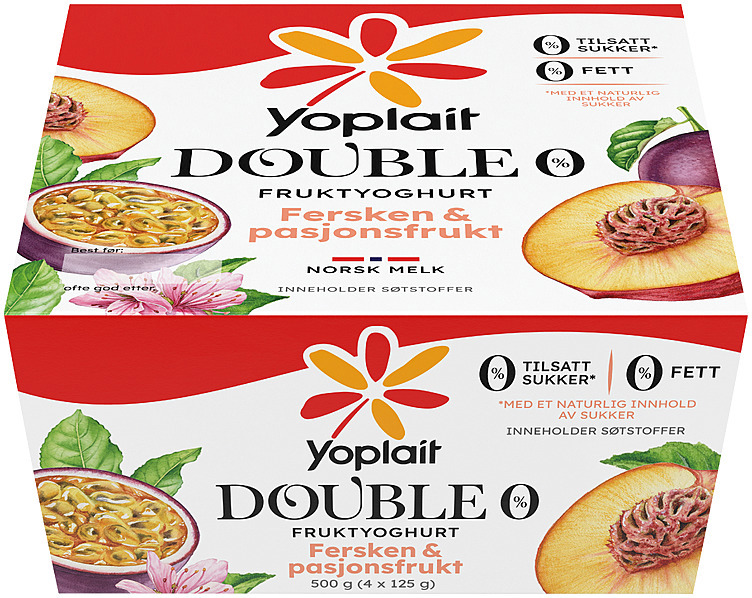 Yoplait 00% fersken/pasjon 4x125g