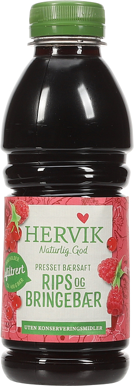 Rips & bringebærsaft ufiltrert 0,5l