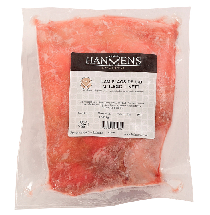 Lam slagside u.b m/ilegg   ca 2kg   kg