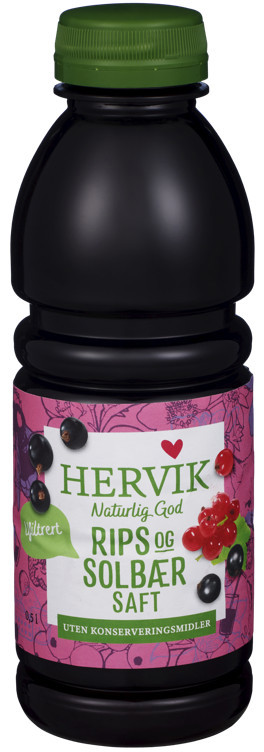 Rips & solbærsaft ufiltrert 0,5l