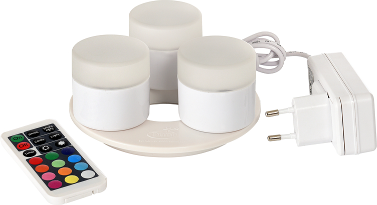 Minilamp led oppladbare lys 48x50mm m/ladestasjon 3lys   stk