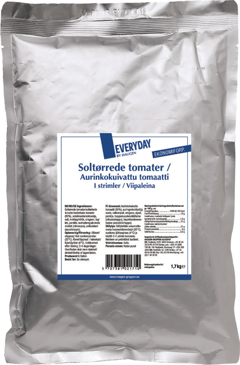 Soltøret tomat i strimler økonomi 1,7kg