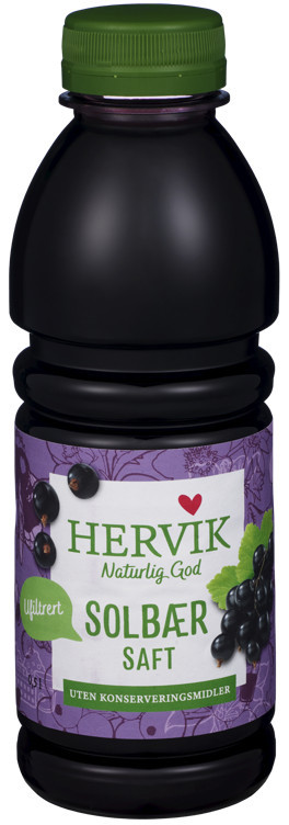 Solbærsaft ufiltrert 0,5l